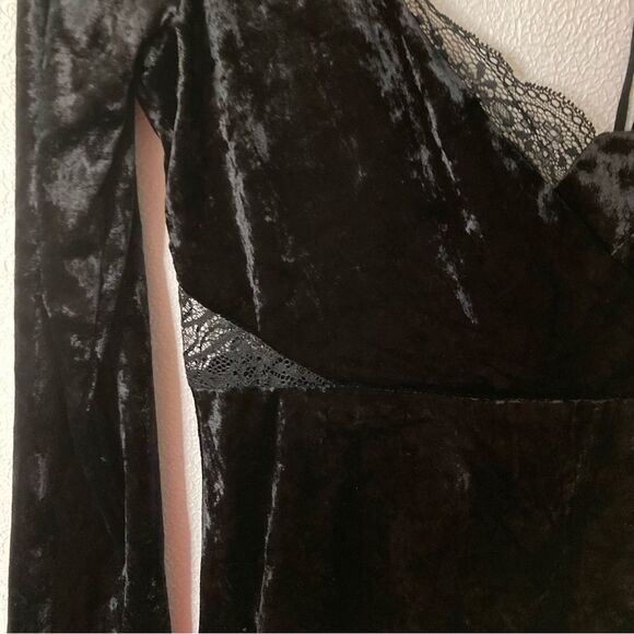 Free People Kat Dress Black Crushed Velvet Medium - Picture 11 of 16